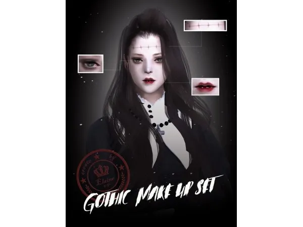 Mix Gothic make up set by elainevv - The Sims 4 Custom Content