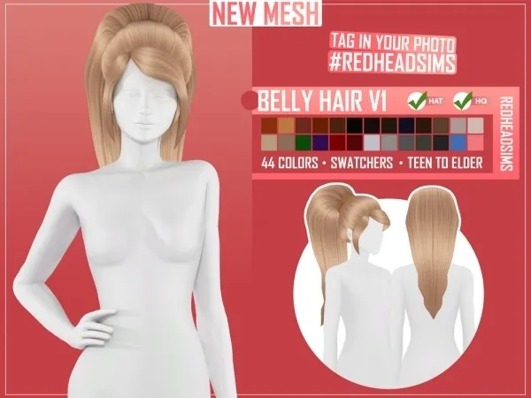 Maxis Match BELLY HAIR V1 - The Sims 4 Custom Content