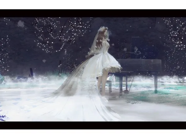 Alpha Lolita wedding dress Love words by zouyousims - The Sims 4 Custom Content