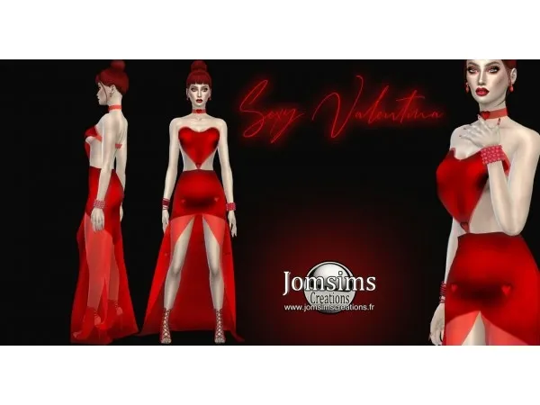 Alpha Sexy valentina Dress jomsimscreations - The Sims 4 Custom Content