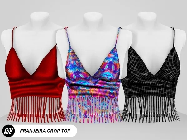 Alpha ICONIC Franjeira (Crop Top) - The Sims 4 Custom Content