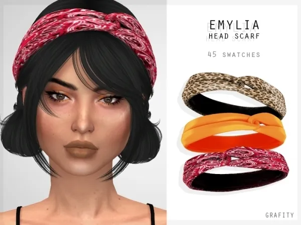 Alpha Emylia Head Scarf - The Sims 4 Custom Content