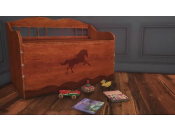 Maxis Match Vintage Deco Toy Chest Toys and Books by josiesimblr - The Sims 4 Custom Content