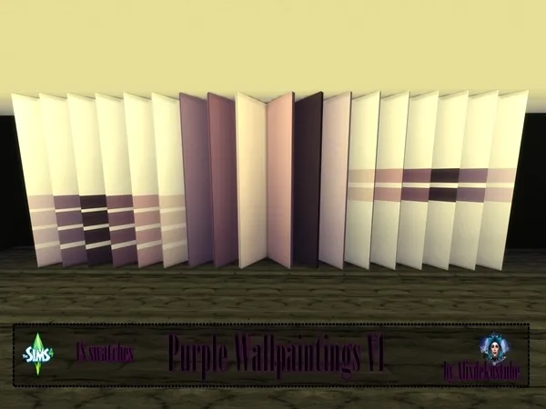 Alpha Purple Wallpaintings - The Sims 4 Custom Content