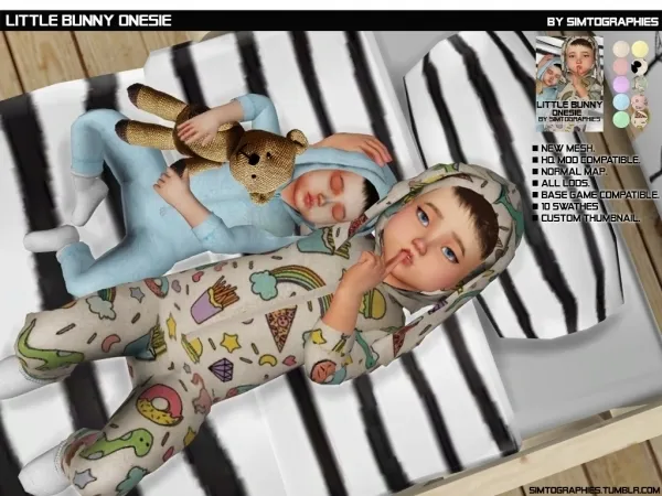 Alpha Little Bunny Onesie - The Sims 4 Custom Content