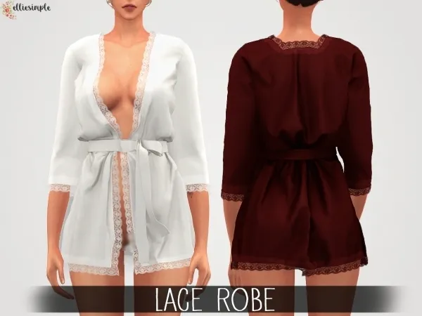 Alpha Elliesimple Lace Robe - The Sims 4 Custom Content