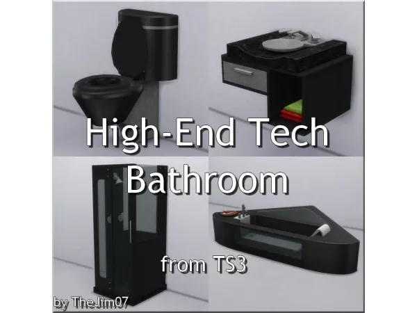 Maxis Match High End Tech Bathroom by TheJim07 - The Sims 4 Custom Content