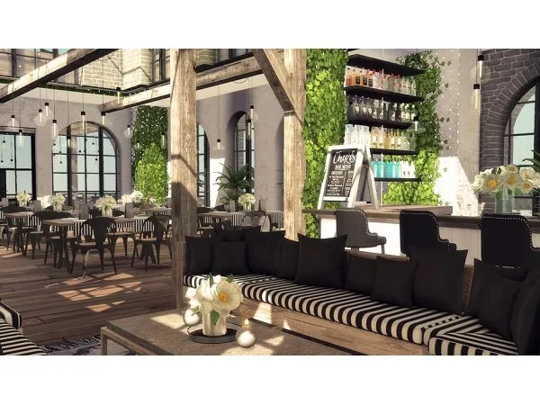 Mix Skylight Restaurant Bar by sooky88 - The Sims 4 Custom Content