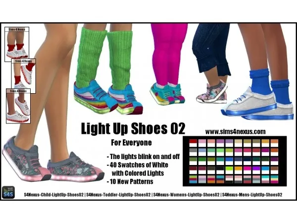 Alpha sims4nexus Light Up Shoes 02 For Everyone - The Sims 4 Custom Content
