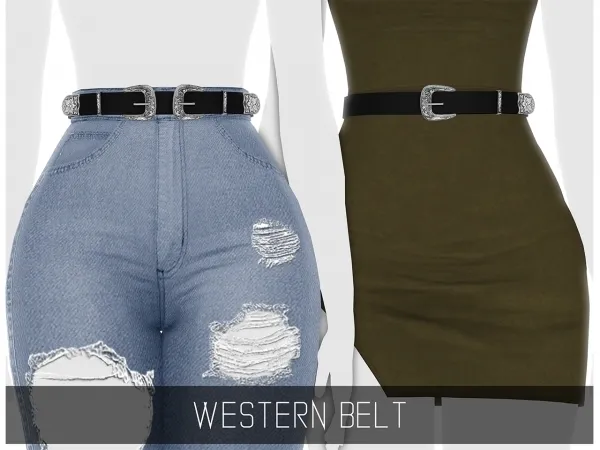 Alpha WESTERN BELT - The Sims 4 Custom Content