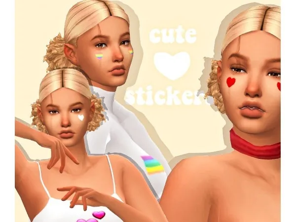 Maxis Match angrysublimenut AS Cute Heart Stickers - The Sims 4 Custom Content