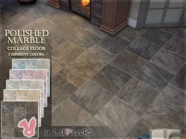 Alpha Polished Marble Collage Floor - The Sims 4 Custom Content