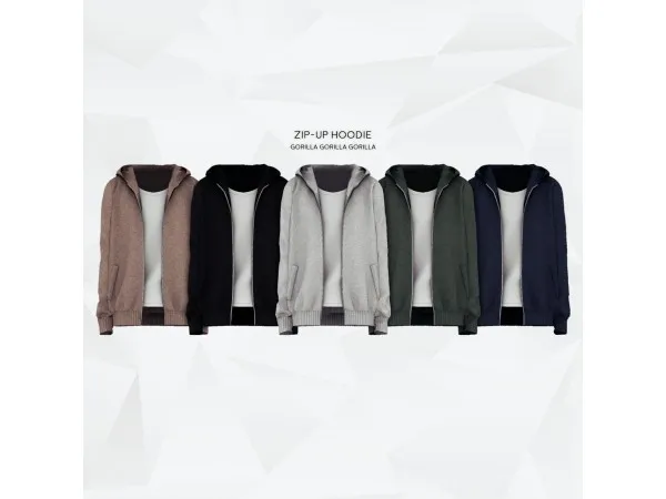 Alpha Zip Up Hoodie by gorillax3 - The Sims 4 Custom Content