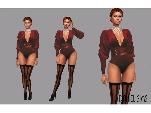Alpha Beyonce in red body look sims by daniel - The Sims 4 Custom Content