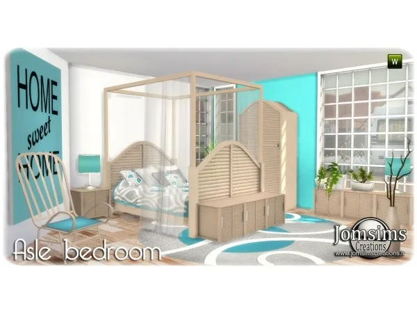 Maxis Match Asle adult bedroom by jomsimscreations - The Sims 4 Custom Content