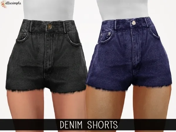 Alpha Elliesimple x Slay Classy Denim Shorts - The Sims 4 Custom Content