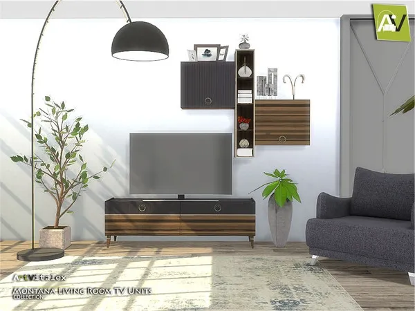 Alpha Montana Living Room TV Units - The Sims 4 Custom Content