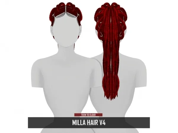 Alpha MILLA HAIR V4 by redheadsims - The Sims 4 Custom Content