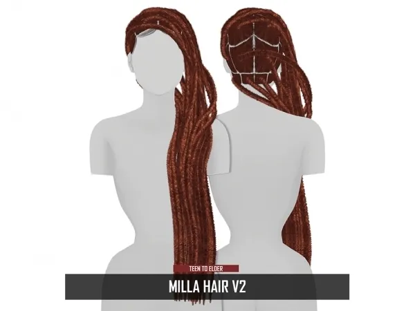 Alpha MILLA HAIR V2 by redheadsims - The Sims 4 Custom Content