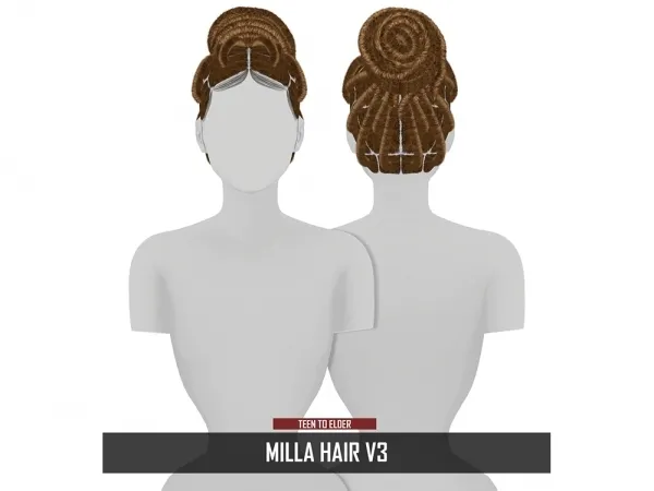 Alpha MILLA HAIR V3 by redheadsims - The Sims 4 Custom Content