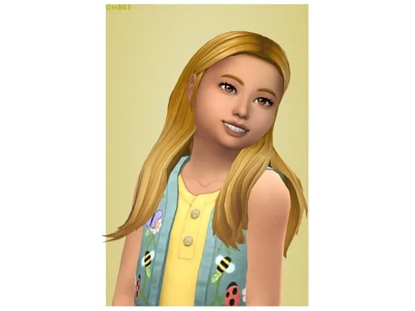 Maxis Match notdaniella greenllamas Aster hair for kids toddlers solid and ombre - The Sims 4 Custom Content