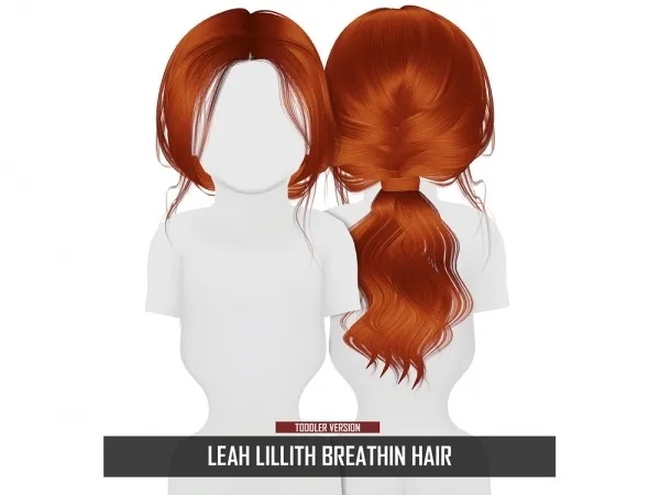 Alpha LEAH LILLITH BREATHIN HAIR TODDLER by redheadsims - The Sims 4 custom content