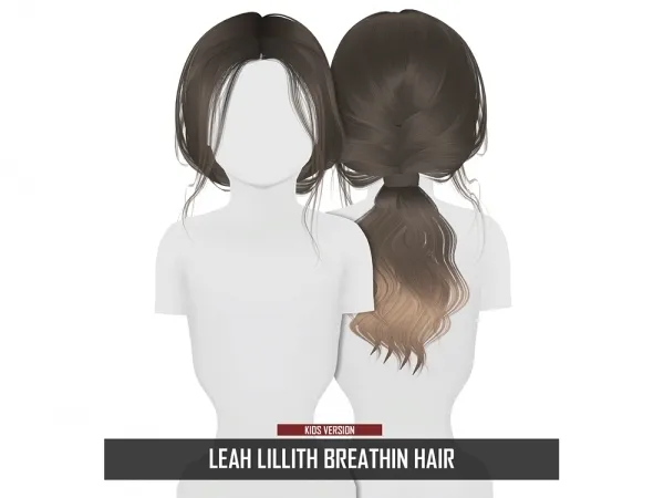 Alpha LEAH LILLITH BREATHIN HAIR KIDS - The Sims 4 Custom Content