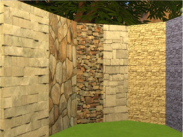 Alpha 5 Rock Wall Swatches - The Sims 4 Custom Content
