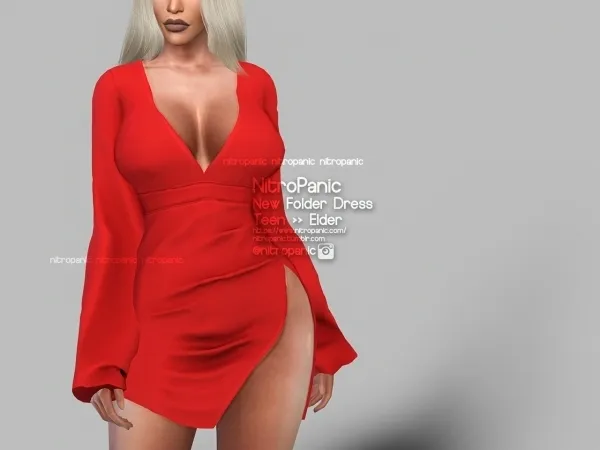 Alpha New Folder Dress by nitropanic - The Sims 4 Custom Content