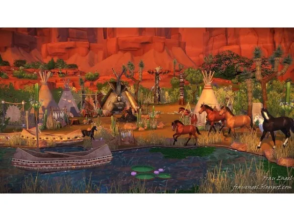 Native American Village by frauengel