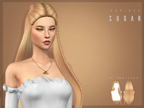 Alpha [EnriqueS4] Sugar Hairstyle by enriques4 - The Sims 4 Custom Content