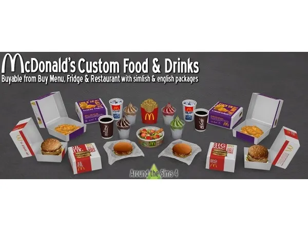 Mix Around McDonalds Fast food restaurant - The Sims 4 Custom Content