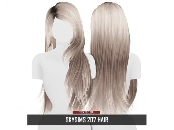 Alpha SKYSIMS 207 HAIR MESH EDIT - The Sims 4 Custom Content