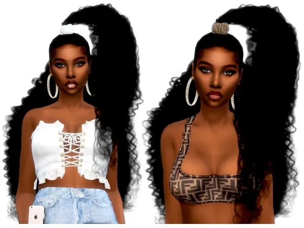 xxblacksims Kinky Updown pony hair