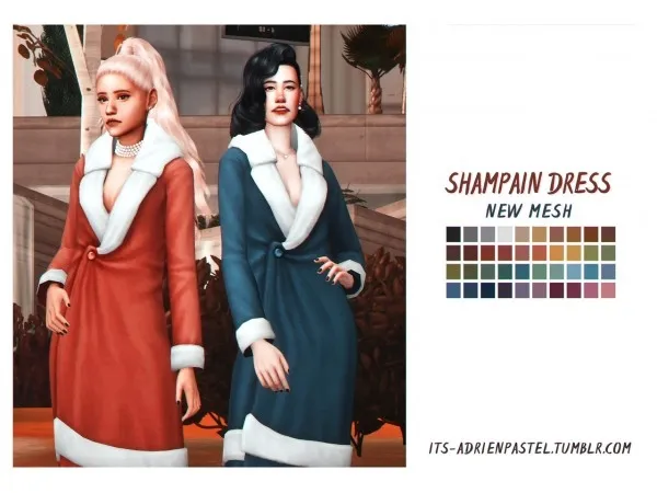 Maxis Match its adrienpastel Shampain Dress - The Sims 4 Custom Content