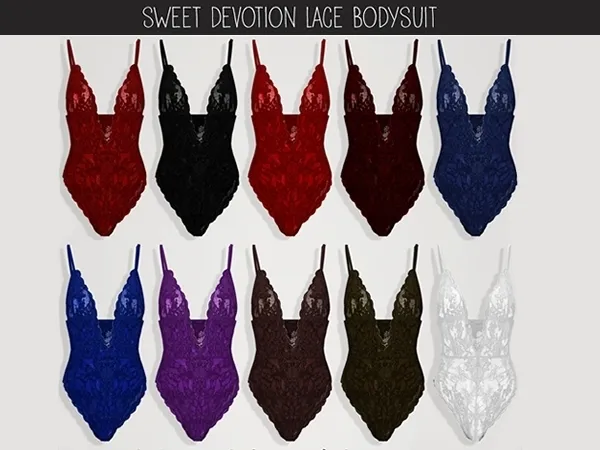 Alpha Elliesimple Sweet Devotion Lace Bodysuit - The Sims 4 Custom Content