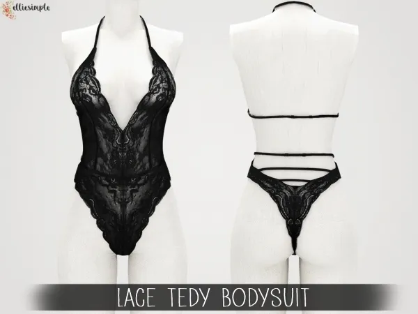 Alpha Elliesimple Lace Teddy Bodysuit - The Sims 4 Custom Content