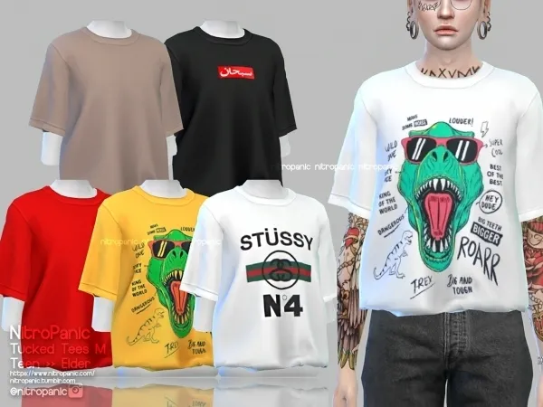 Alpha Tucked Male Tees - The Sims 4 Custom Content
