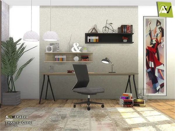 Alpha Thaxted Office by ArtVitalex - The Sims 4 Custom Content