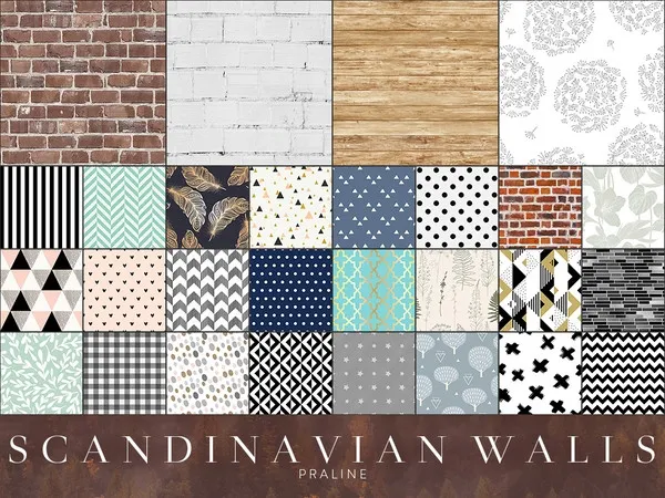 Alpha Scandinavian Walls - The Sims 4 Custom Content