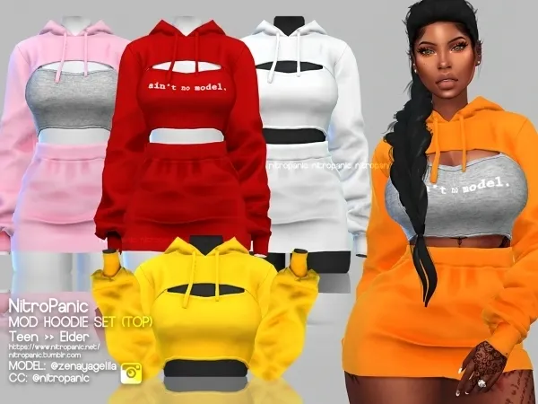 Alpha Mod Hoodie Set (TOP) by nitropanic - The Sims 4 Custom Content