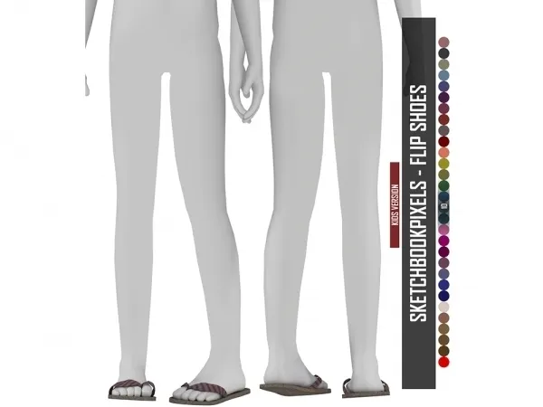 Alpha SKETCHBOOKPIXELS FLIP SHOES KIDS VERSION - The Sims 4 Custom Content