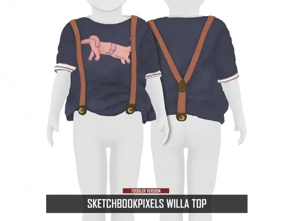 Alpha SKETCHBOOKPIXELS WILLA TOP TODDLER VERSION - The Sims 4 Custom Content