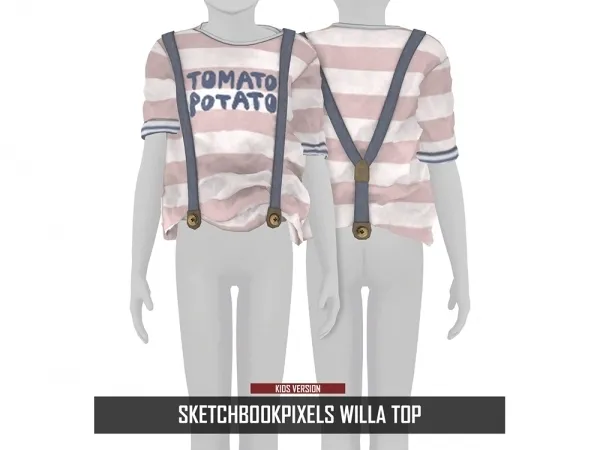 Alpha SKETCHBOOKPIXELS WILLA TOP KIDS VERSION by redheadsims - The Sims 4 custom content