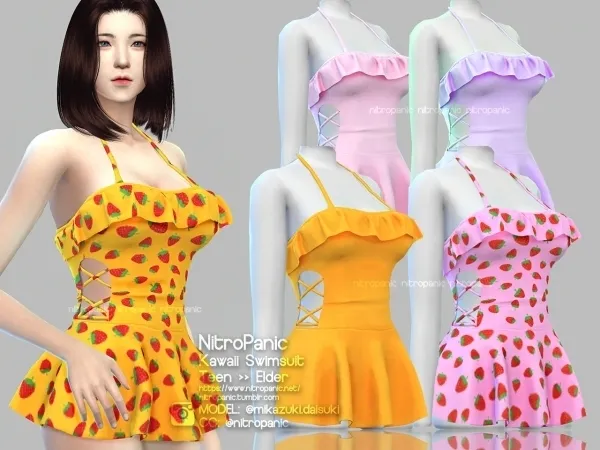 Alpha Kawaii Swimsuit - The Sims 4 Custom Content