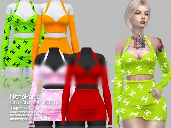 Alpha Cha Cha Set (SKIRT) by nitropanic - The Sims 4 Custom Content