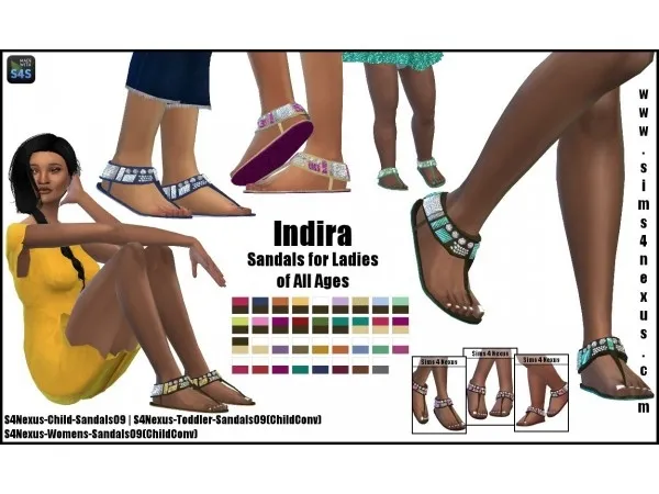 Maxis Match sims4nexus Indira Sandals for Ladies of All Age - The Sims 4 Custom Content