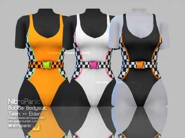 Alpha Buckle BodySuit - The Sims 4 Custom Content