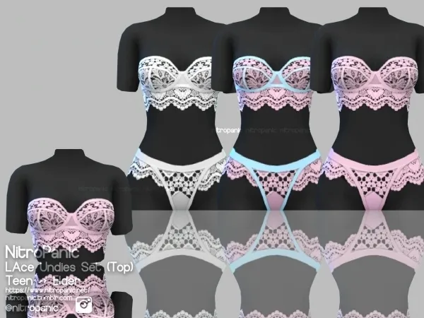Alpha Lace Undies SET (TOPS) - The Sims 4 Custom Content