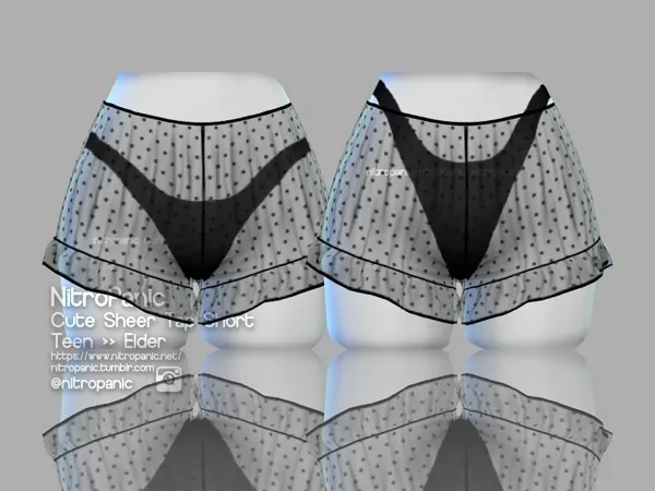 Alpha Cute Sheer Tap Short - The Sims 4 Custom Content